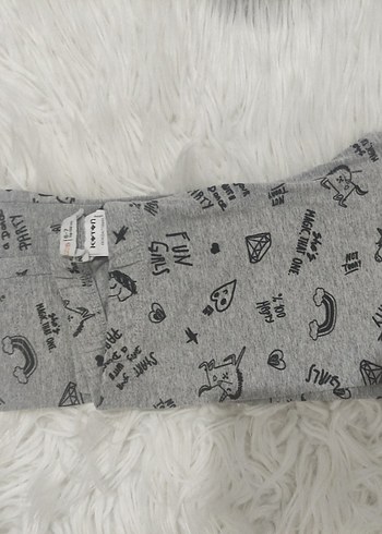 Kız Çocuk Gri pony Desenli Tayt - Görsel 4