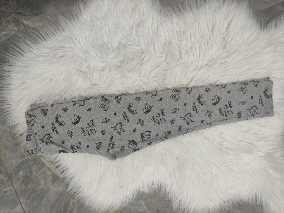 Kız Çocuk Gri pony Desenli Tayt - Görsel 3