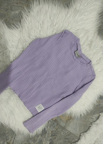 Mor Fitilli Uzun Kollu Kadın Kazak - Görsel 4