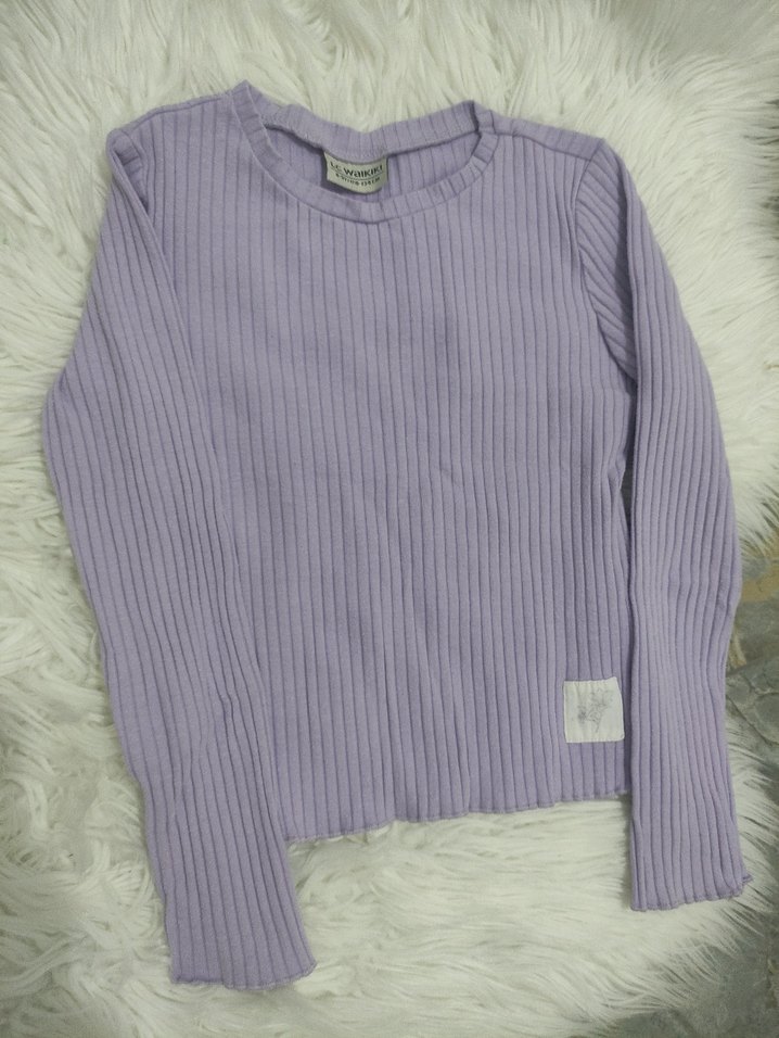 Mor Fitilli Uzun Kollu Kadın Kazak - Görsel 2