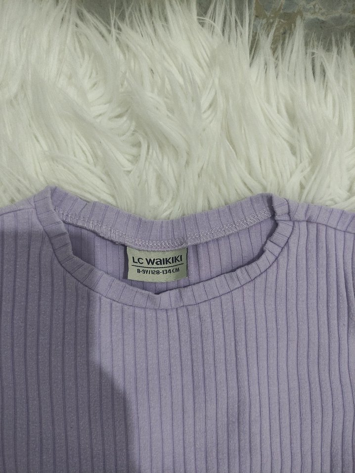 Mor Fitilli Uzun Kollu Kadın Kazak - Görsel 3