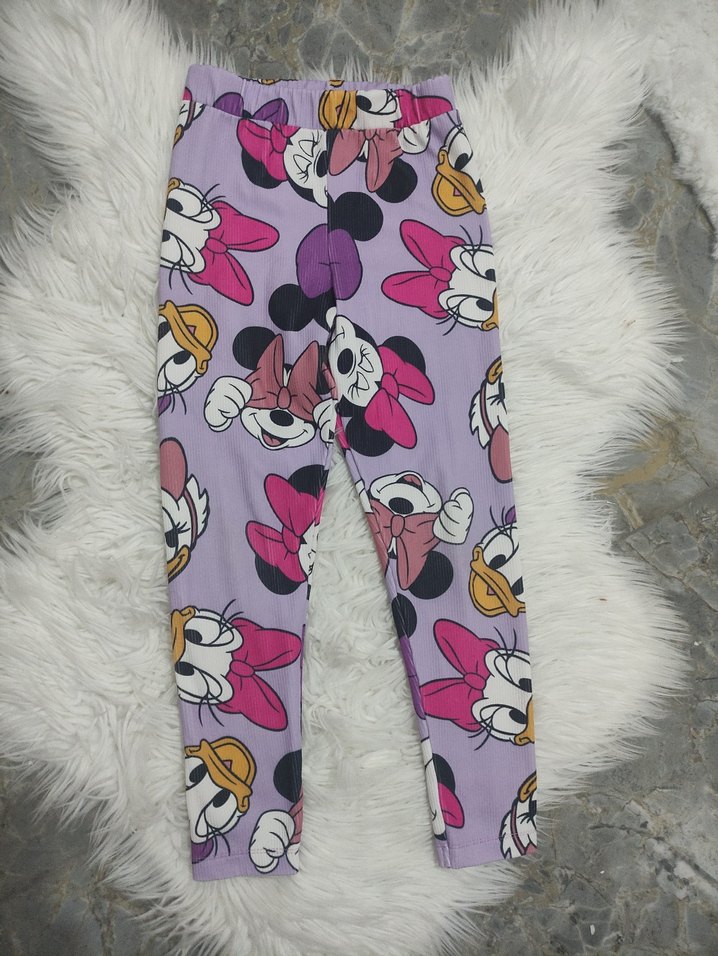 Renkli Baskılı Mor Kız Tayt - Görsel 2