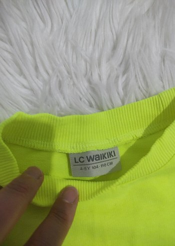 Kız Çocuk Neon Sarı Uzun Kollu Sweatshirt - Görsel 3