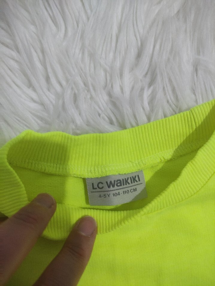 Kız Çocuk Neon Sarı Uzun Kollu Sweatshirt - Görsel 3