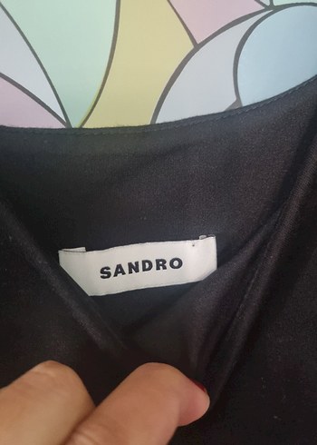 Sandro Siyah Volanlı Mini Elbise - Görsel 2