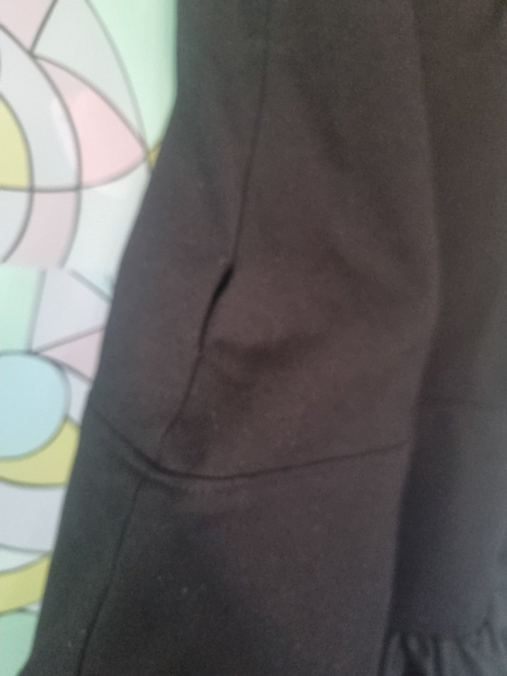 Sandro Siyah Volanlı Mini Elbise - Görsel 5