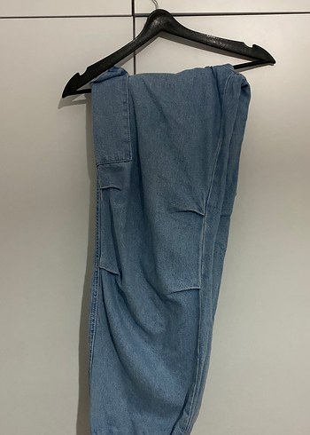 Mavi Beli Lastikli Rahat Kesim Kadın Jean - Görsel 3