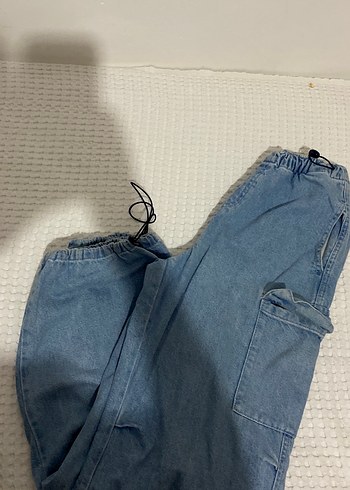 Mavi Beli Lastikli Rahat Kesim Kadın Jean - Görsel 5