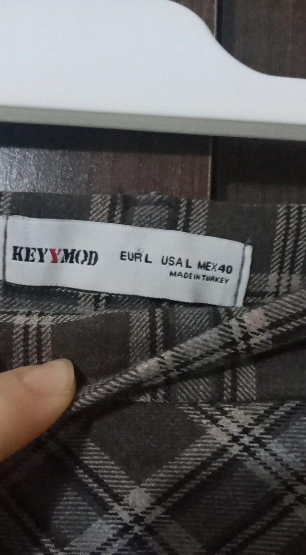 Kahve Gri Ekose Desenli Pilili Uzun Etek - Görsel 4