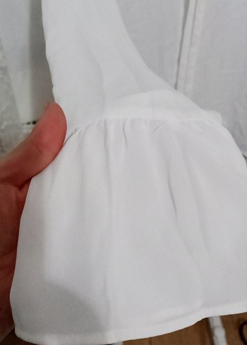 Düğmeli Beyaz  Gömlek - Görsel 2