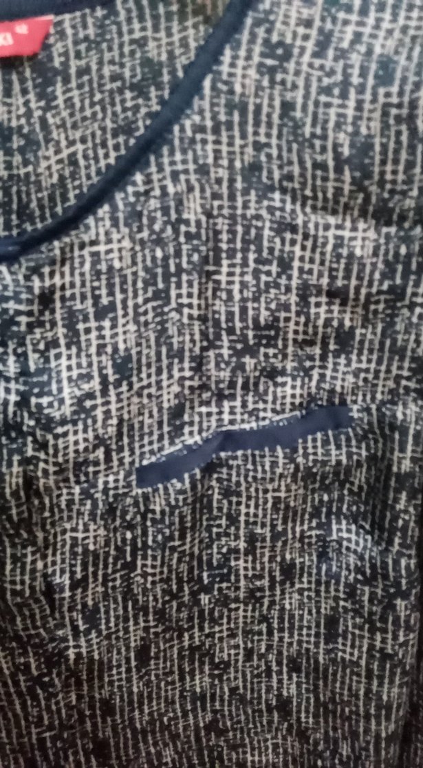 Gri lacivert Desenli Kadın Bluz - Görsel 3