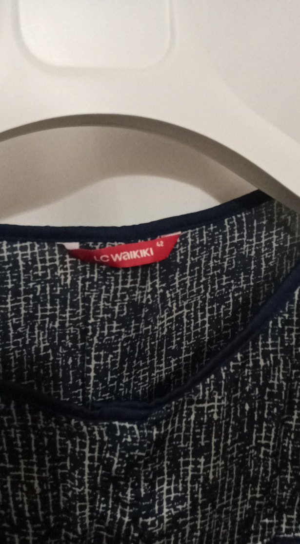 Gri lacivert Desenli Kadın Bluz - Görsel 2