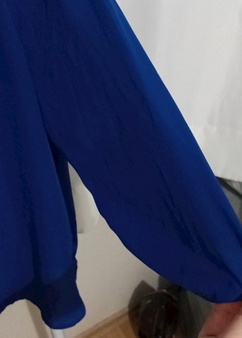 Kadın Mavi Kısa Kollu Bluz - Görsel 3