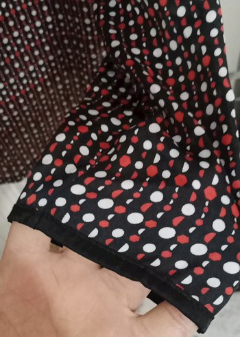 Bordo Desenli V Yaka Kadın Bluz - Görsel 4