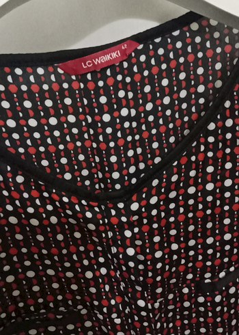 Bordo Desenli V Yaka Kadın Bluz - Görsel 2