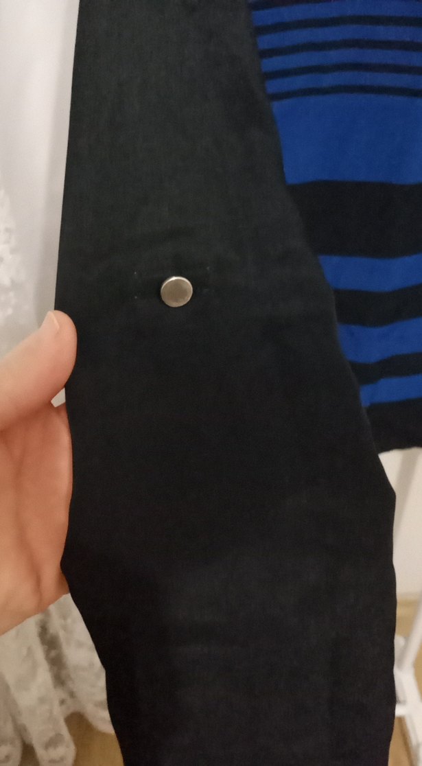 Uzun Kollu Mavi Çizgili Kadın Bluz - Görsel 3