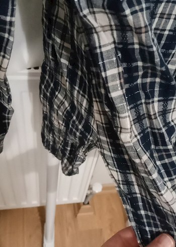 Düğmeli Gri Ekoseli Kadın Gömlek - Görsel 4