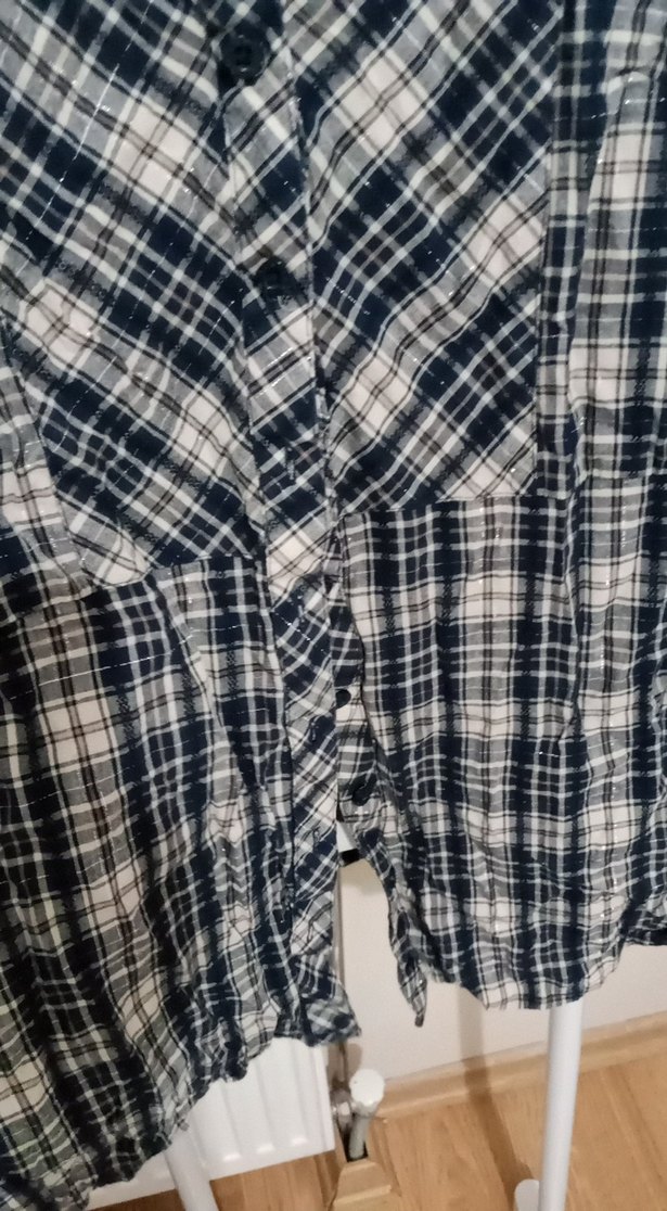 Düğmeli Gri Ekoseli Kadın Gömlek - Görsel 3