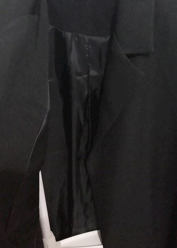 Siyah Düğmesiz Midi Kadın Blazer Ceket - Görsel 3