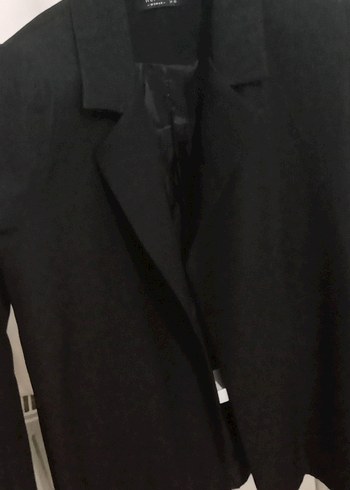 Siyah Düğmesiz Midi Kadın Blazer Ceket - Görsel 4