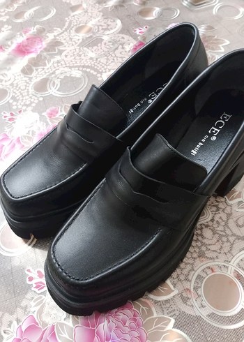 Hakiki Deri Siyah Platform Topuklu Kadın Ayakkabı - Görsel 5