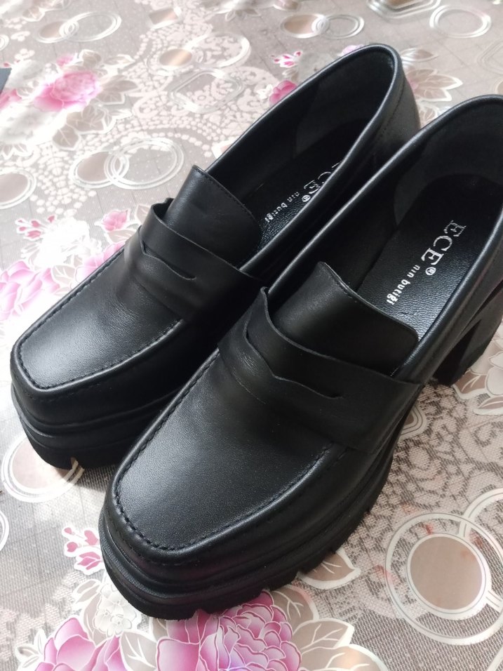 Hakiki Deri Siyah Platform Topuklu Kadın Ayakkabı - Görsel 5