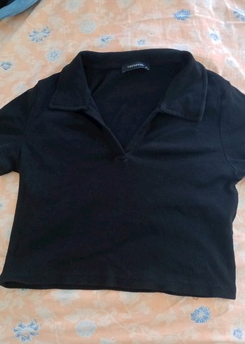 Kızlar İçin Siyah Polo Yaka Tişört