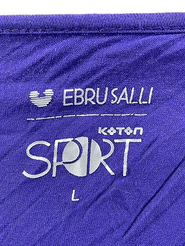 l Beden mor Renk Koton T-shirt %70 İndirimli.