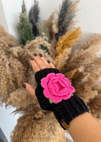 Rose Örgü Eldiven - Görsel 2