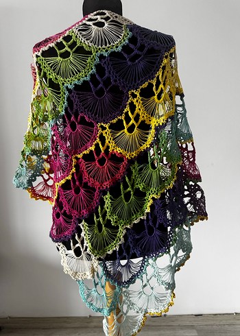 Renkli Dantel Detaylı Bohem Kadın Şal - Görsel 3