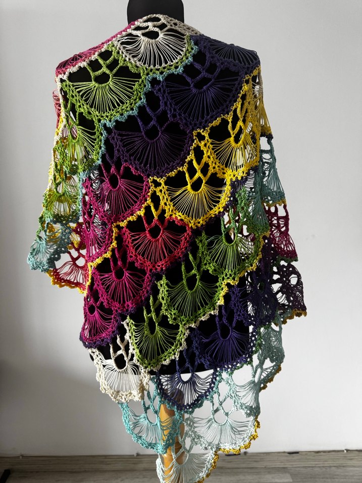 Renkli Dantel Detaylı Bohem Kadın Şal - Görsel 3