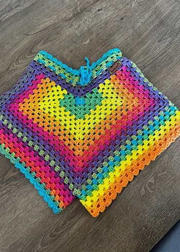 Renkli Örgü Kadın Şort - Görsel 5