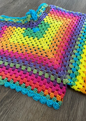 Renkli Örgü Kadın Şort - Görsel 4