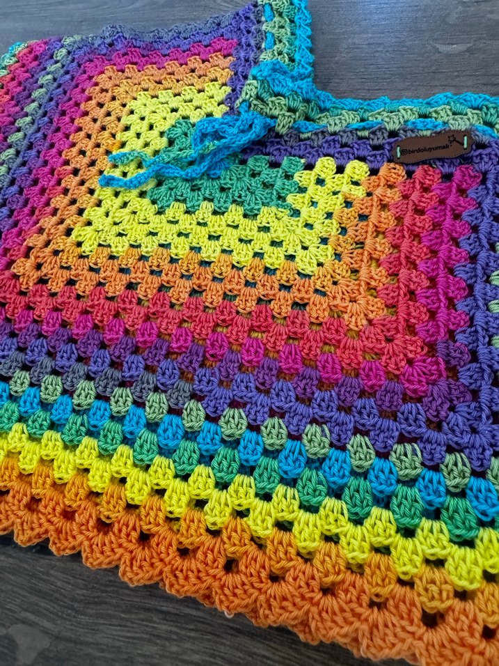 Renkli Örgü Kadın Şort - Görsel 2