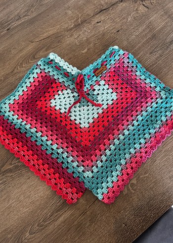 Renkli Bohem Örgü Kadın Şort - Görsel 5