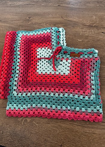 Renkli Bohem Örgü Kadın Şort - Görsel 4