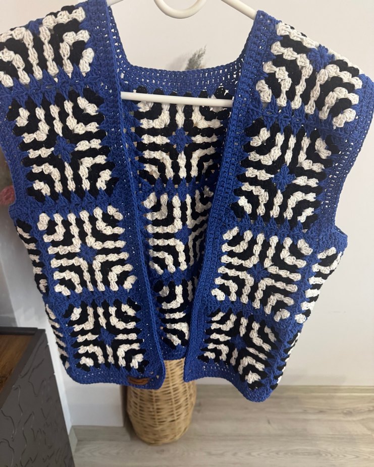 Kadın Mavi V Yaka Örgü Kolsuz Yelek - Görsel 5