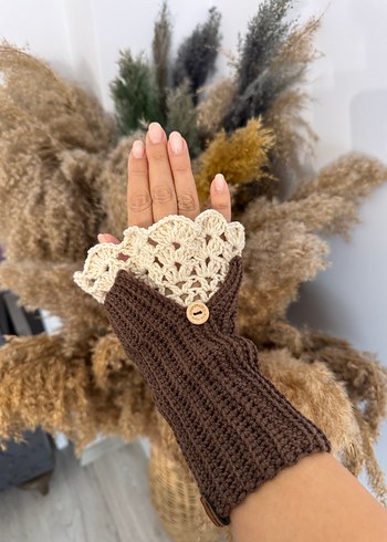 Dantel Detaylı Bohem Kadın Örgü Eldiven - Görsel 4