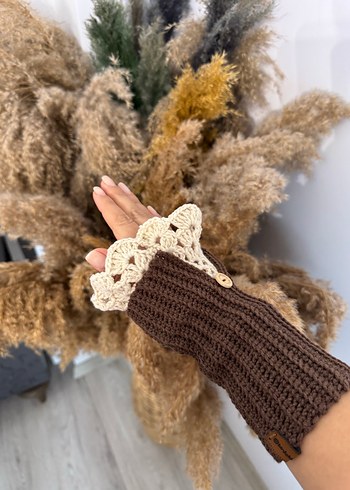 Dantel Detaylı Bohem Kadın Örgü Eldiven - Görsel 3