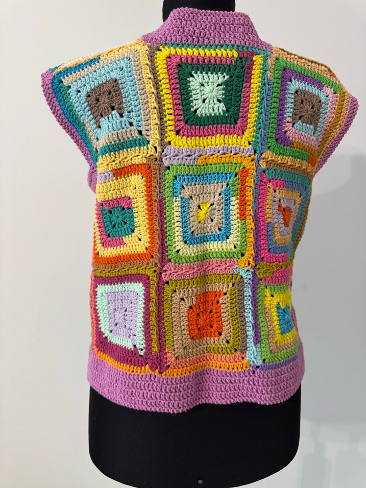 Renkli Bohem Örgü Kadın Yelek - Görsel 5