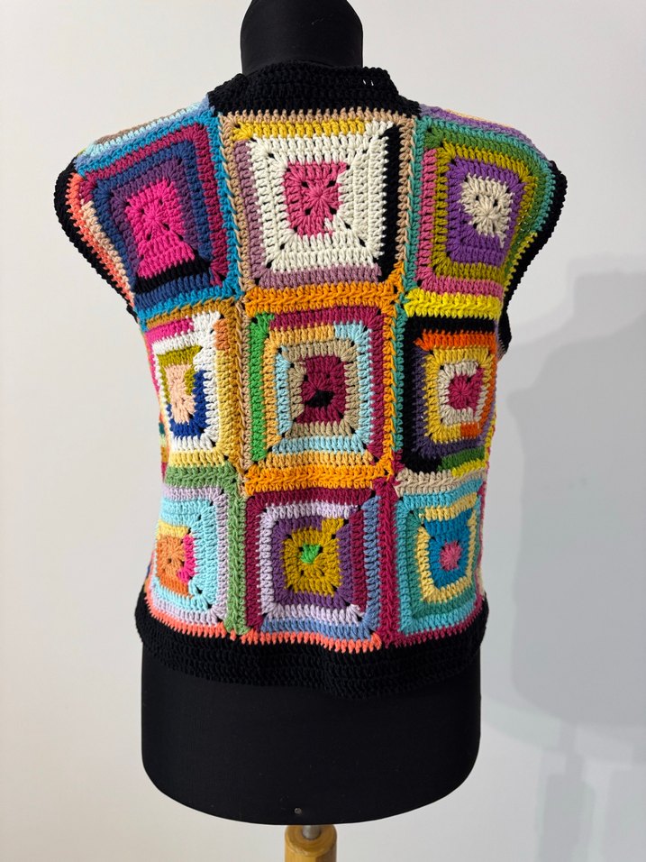 Renkli Örgü Bohem Kadın Yelek - Görsel 4