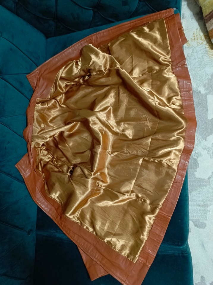 Parlak Kahverengi Deri Ceket - Görsel 3