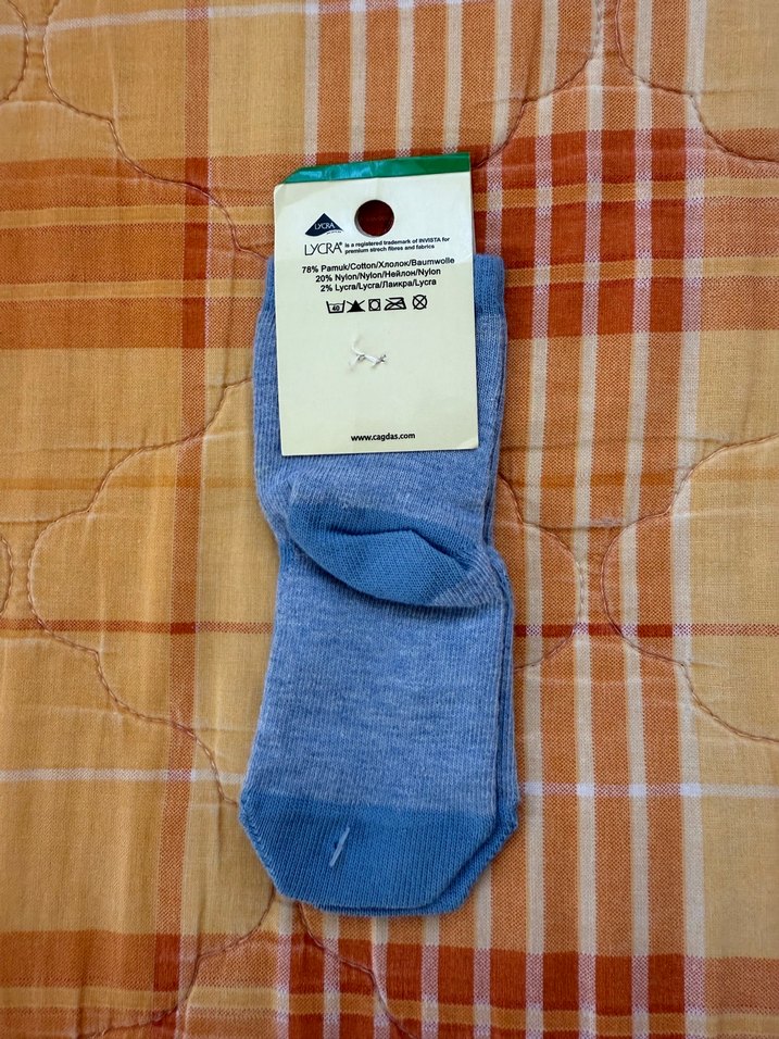 Mavi Erkek Bebek Çorabı Ayıcık Desenli - Görsel 2