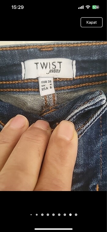 36 Beden Twist jean pantolon