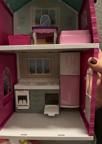 Pastel Pembe Ahşap Oyun Evi - Görsel 3