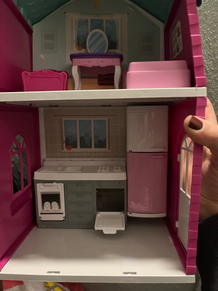 Pastel Pembe Ahşap Oyun Evi - Görsel 3