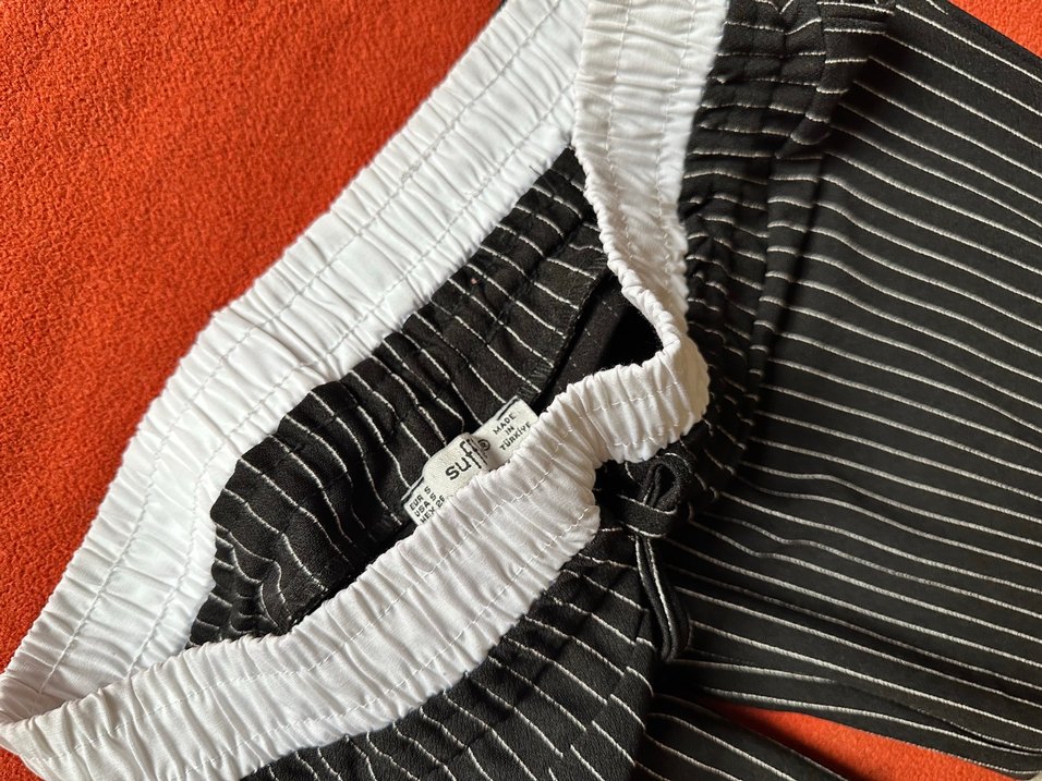 Gri Çizgili Kadın Bol Kesim Pantolon - Görsel 2