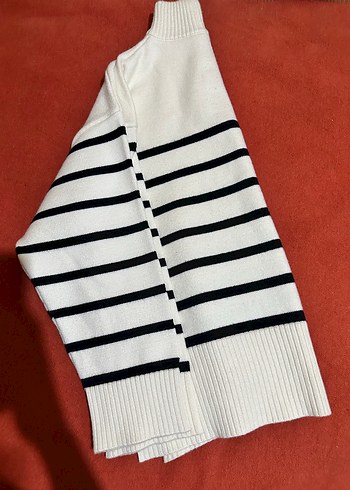 Dilvin Çizgili Beyaz Kadın Triko Kazak - Görsel 3