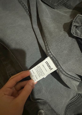 Mavi Gri Düğmeli Denim Ceket - Görsel 6