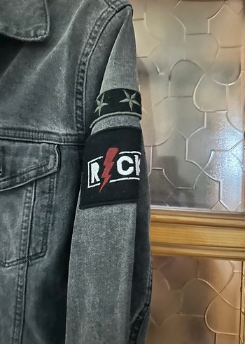 Mavi Gri Düğmeli Denim Ceket - Görsel 3